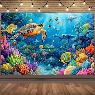 2D Flat, 2D Flat - 2D Flat, 2D Flat - 1pc a Lively Underwater Backdrop Featuri