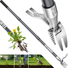 52'' Weed Puller Stand-up Weeder Weeding Tool for Gardening Heavy-duty Stainl...