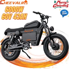 20inch Fat Tire Electric Motorbike Off Road 60V 43AH 6000W Adults CHEEVALRY GT20