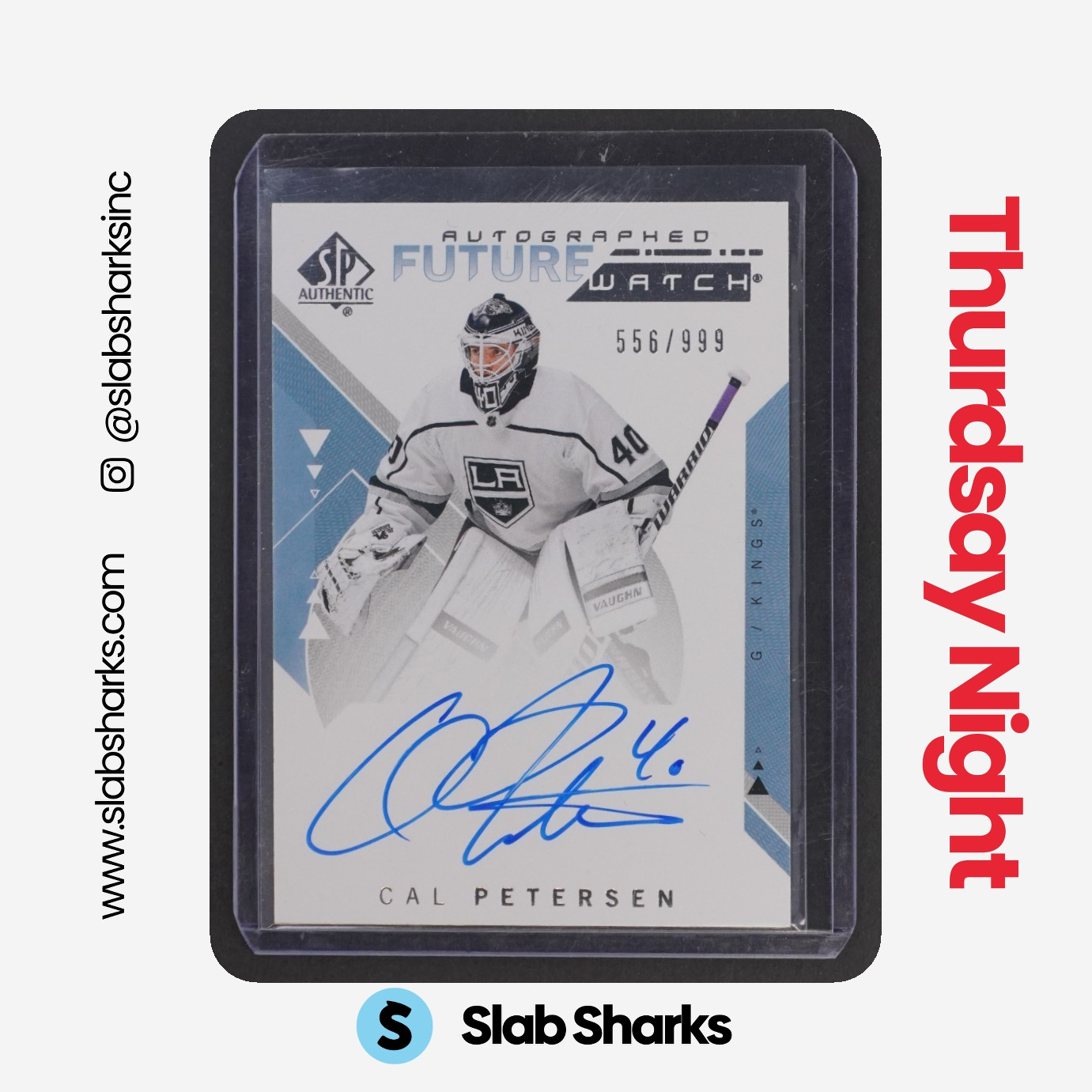 2018 UPPER DECK SP AUTHENTIC #225 CAL PETERSEN RC FUTURE WATCH AUTO ROOKIE /999