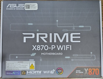 ASUS PRIME X870-P WIFI ATX DDR5 Motherboard WiFi 7 Socket AM5 HDMI Aura Sync
