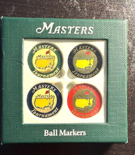 Masters Golf Tournament Set of 4 Un-Dated Ball Markers Augusta National New