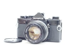   Near Mint CLA'd  Olympus OM-1 Black SLR Film Camera w/ 50mm f1.4 Lens- 5545