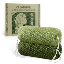 Cleangor 2Pcs African Net Sponge Authentic with Knots - Exfoliating Body