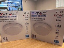 V-TAC 2D LED Bulkhead Light With Micro Wave Sensor IP65(Pack of 2 LIghts)