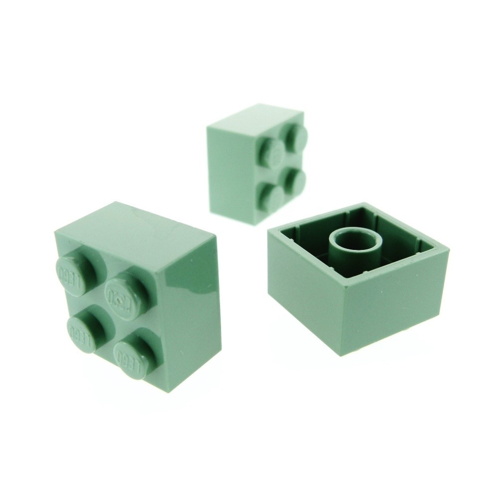 3x LEGO Construction Stone 2x2x1 Sand Green Basic Harry Potter 4642424 6223