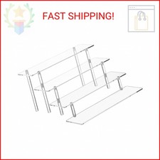 HENABLE 4 Tier Acrylic Perfume Organizer Stand, Clear Display Risers for Perfume