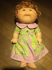 Beautiful Cabbage Patch Kids Baby Doll Green Eyes Blonde Signed
