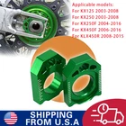CNC Rear Axle Blocks Chain Adjuster for KX125/250 KX250F KX450F KLX450R Green