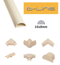 D-Line 16mm x 8mm Magnolia Micro Trunking Connectors PVC Cable Management