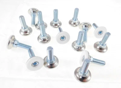 16 Pack Monaco 3/8-16 Non-Swivel W/Hex White Nylon Base Leveler MONO-33