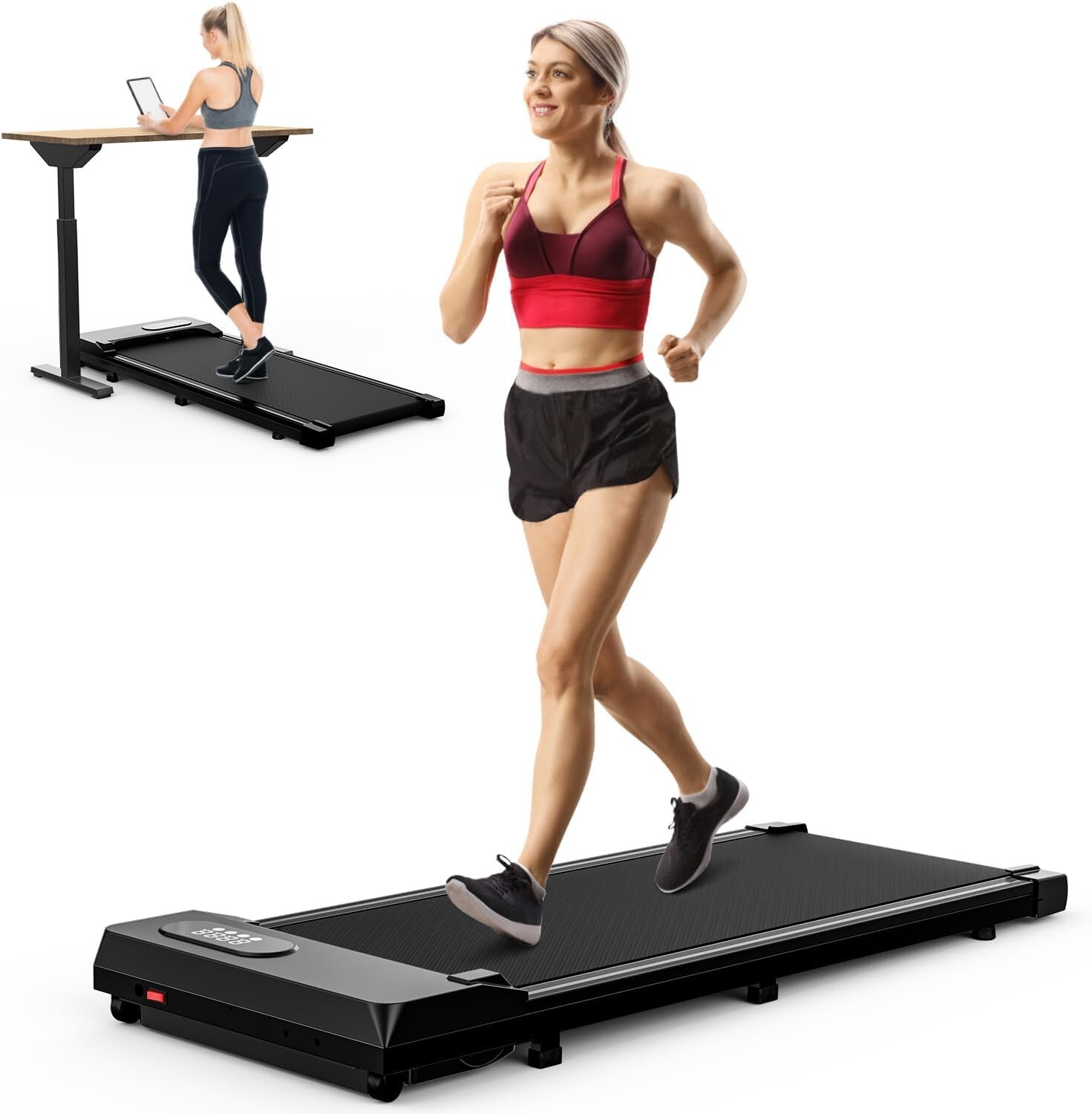Walking pad HomeFitnessCode tapis de course pliable 2.5HP pour s'entraîner en télétravail au salon