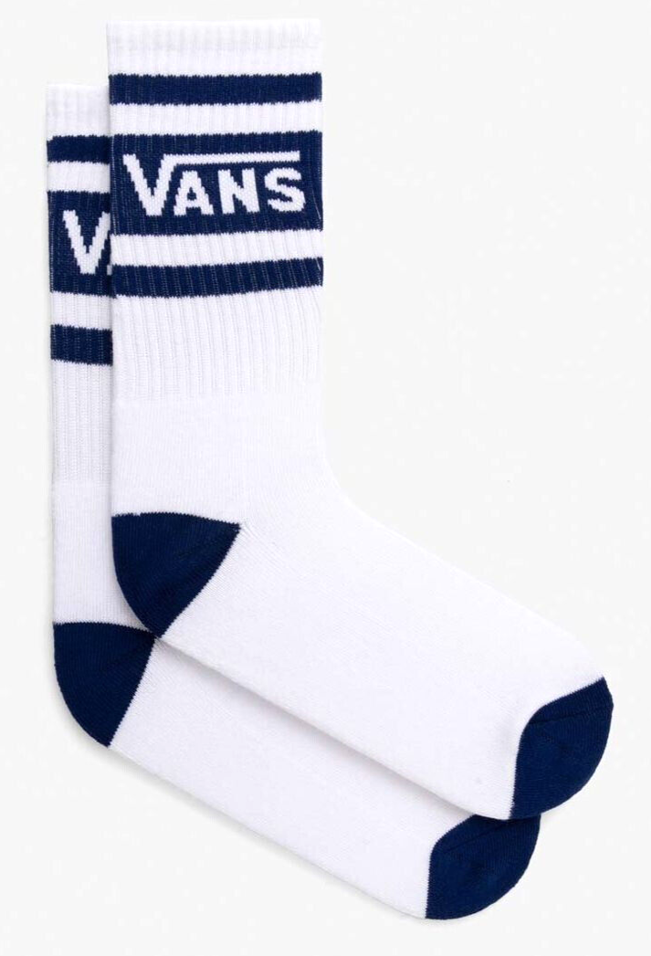 Vans Socks Drop V Crew 1 PairWhite Blue Mens Size 5.5 to 8 VN000F0UCS01 New