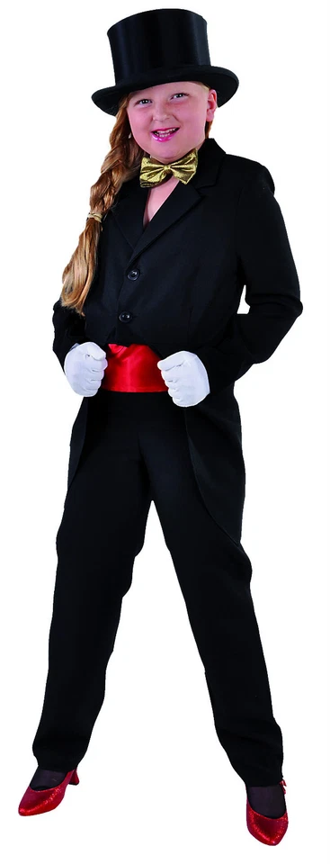 NIÑOS - Abrigo trasero negro, cabaret / espectáculo / victoriano - edades 3 a 14   Foto 3 de 3