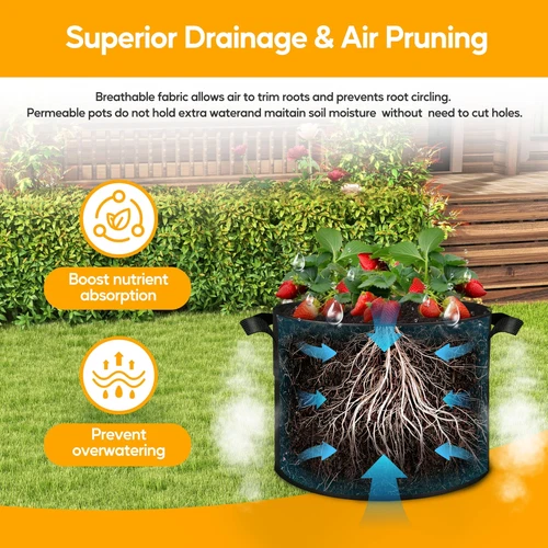 5-24Pack Garden Grow Bag/Rooty Bag Heavy Duty Non-Woven Plant Fabric Pot Contain - Picture 138 of 143