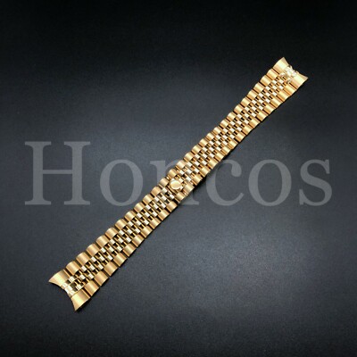 20MM JUBILEE WATCH BAND FITS FOR ROLEX 116200 SOLID LINK HIDDEN CLASP GOLD