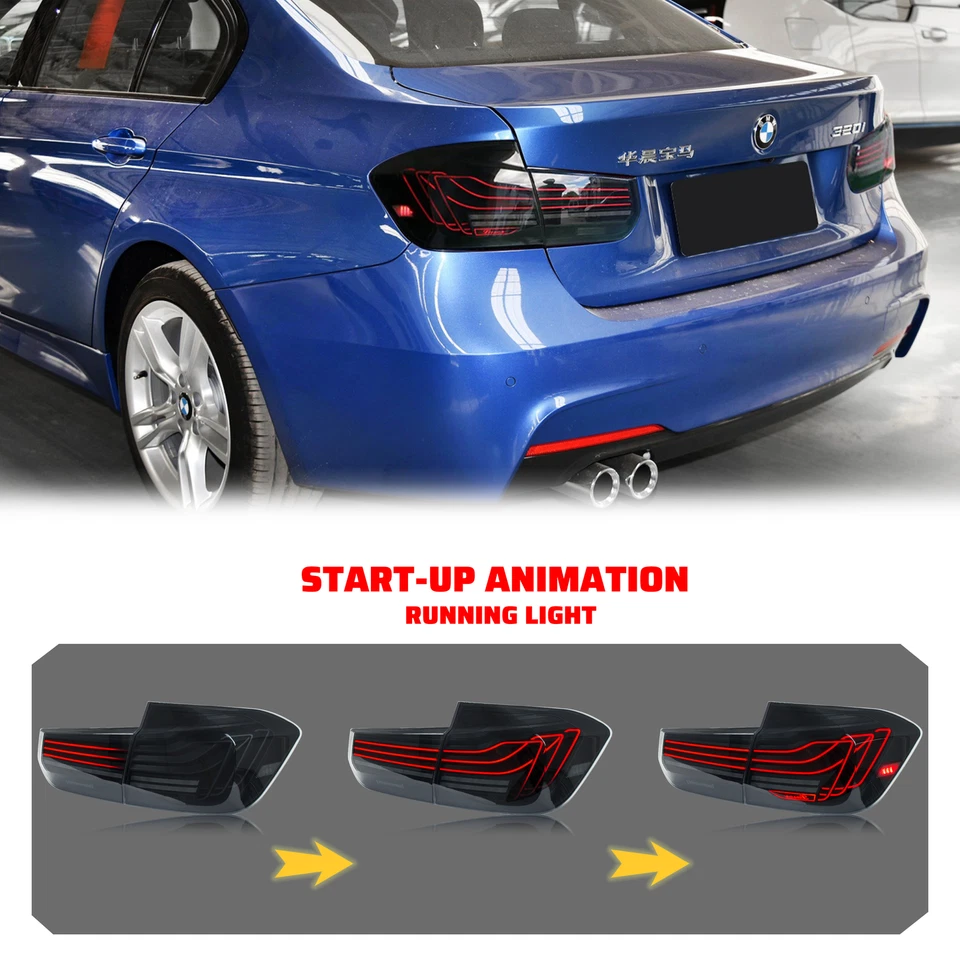 LED M4 Tail Lights for BMW 3 Series F30 F80 M3 2012-2018 Sequential Rear Lamps - Image 2 of 4