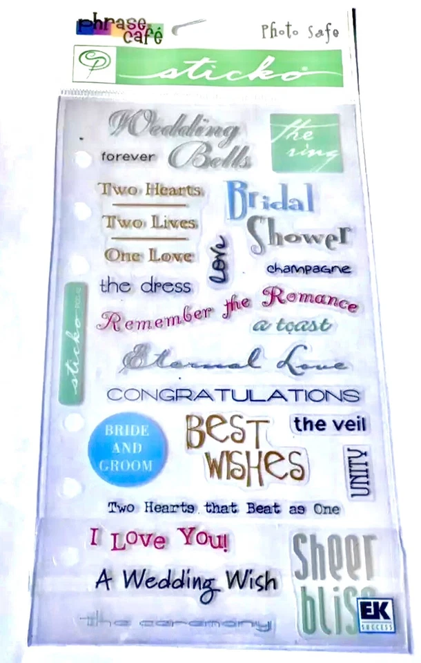 Adesivo adesivo transparente frase café casamento scrapbooking conjunto EK sucesso - Imagem 2 de 4