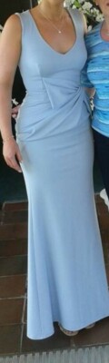 Babyblau Brautjungfer Formell Debs Kleid Größe 10