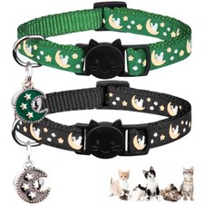 2Pcs Breakaway Cats Collars Cat Collars for Boy  Girl Cats Adjustable Kitten...