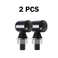 Black Motorcycle Mini LED Turn Signal Blinker Amber Light For Bobber Cafe Racer