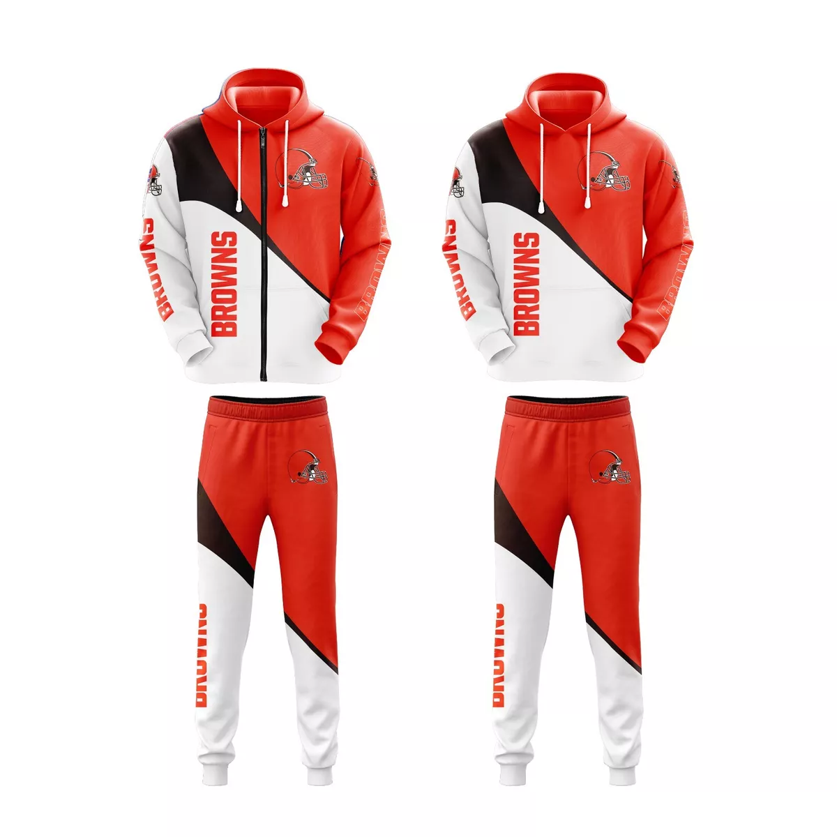 Cleveland Browns Jogging Tracksuit Sweatsuit Casual Hoodie Sports Sweatpants  Set | eBay