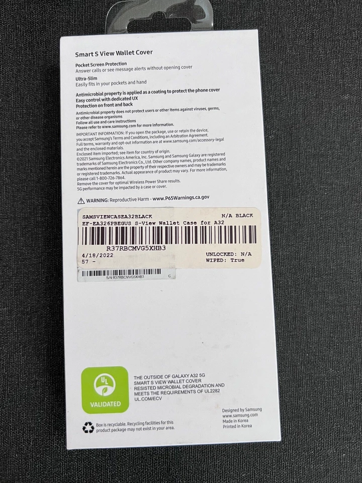 New Original Samsung S-View Wallet Case for Samsung Galaxy A32 5G - Black - Image 2 of 2