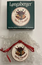Longaberger 2000 MERRY CHRISTMAS Tie-On 36641 Original Box New