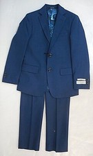 Boys T.O. Navy Blue Jacket  Pants 2PC. Suit Reg, V.  Husky Sizes 8 - 18