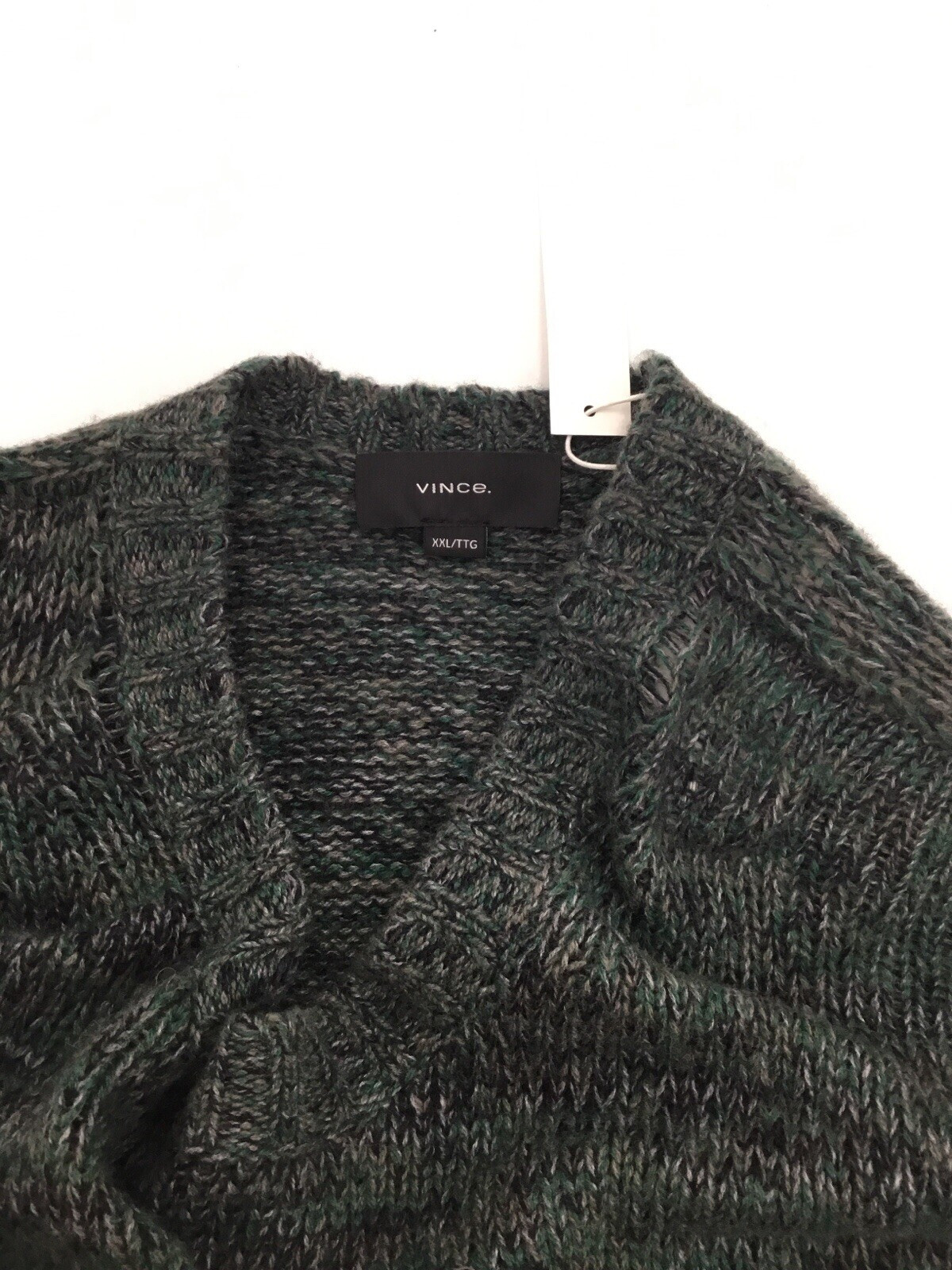 $495 Vince Women's Marl Crew Neck Pullover Sweater, Green Multi, XXL image 3