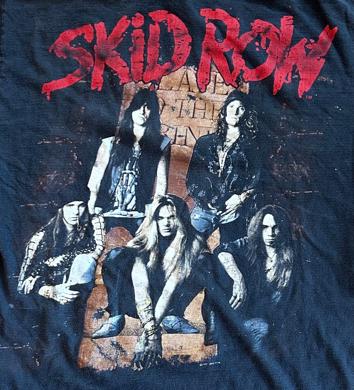FILA Maglietta Skid Row Tour 1991 Slave To The Grind due lati con maglietta Tour Date