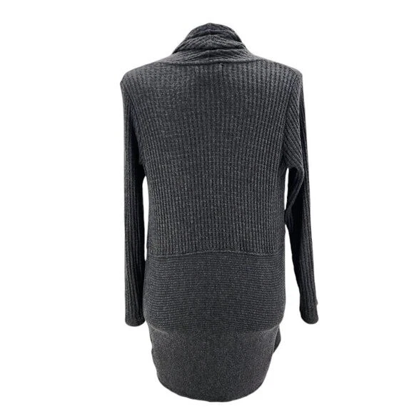 Velvet by Graham & Spencer Waffle Ribbed Knit Gray Cardigan Sweater Womens Small - Image 4 of 4