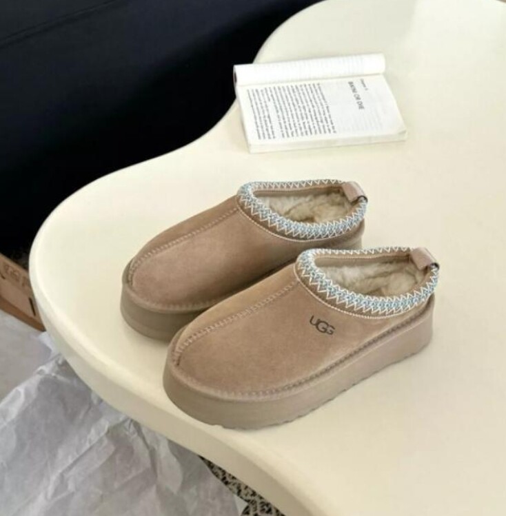 UGG NEW Women's Shoes  Brand Braid Tazz Platform Slippers 1122553 Sand