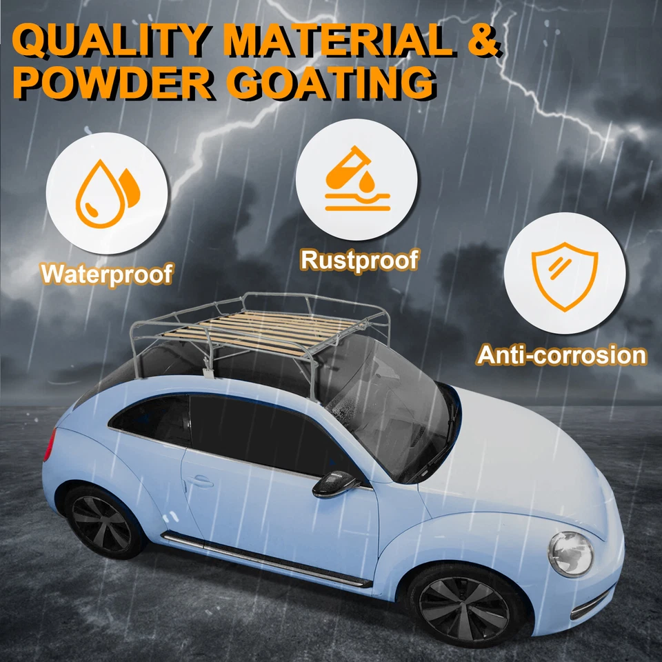 Roof Cargo Rack Carrier Basket Holder For VW Classic Type 1 Bug Beetle All Years - Image 4 of 4