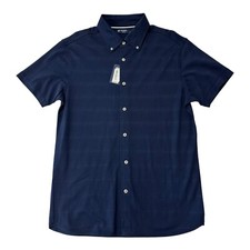 Cremieux Classics Men's Short-Sleeve Shirt Large Blue 100 Cotton NWT 79