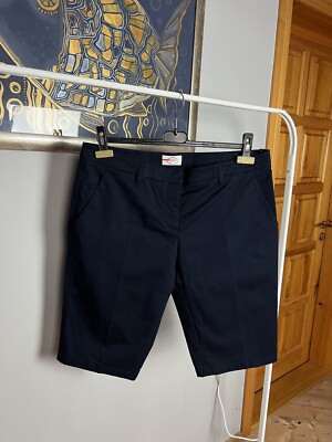 MINT! Prada Red Tab Women`s Blue Straight Classic Shorts Size 46