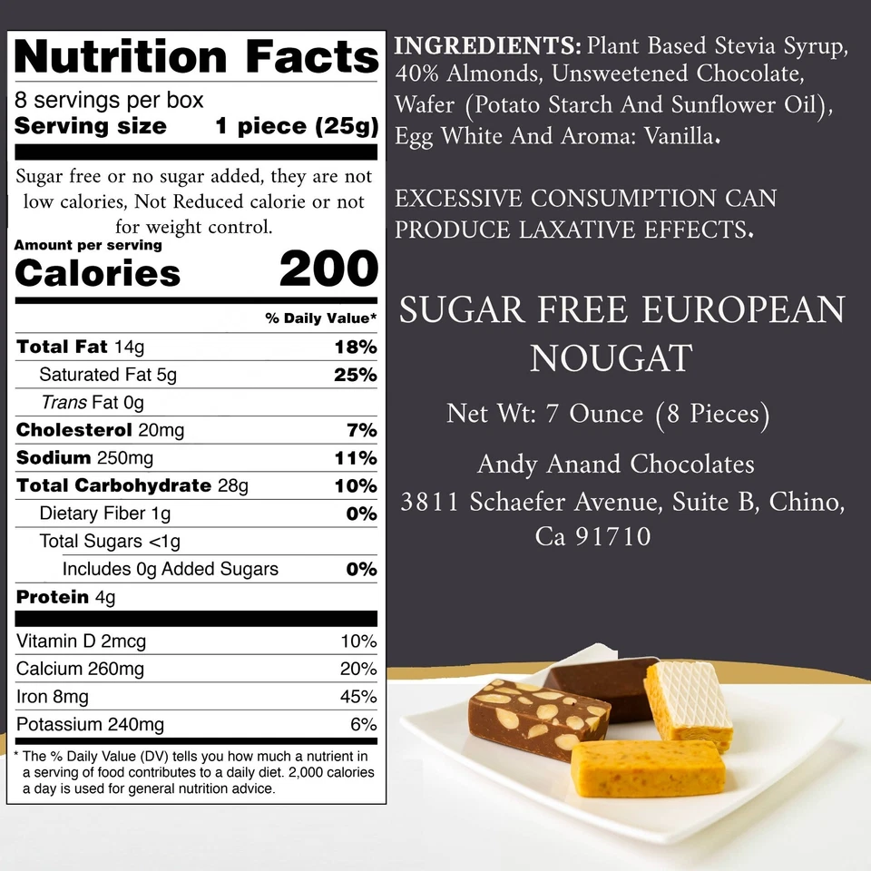 无糖欧洲牛轧糖分类欧洲制造 16 件 - 7 盎司 - 2 包 — 第 2/4 张图片