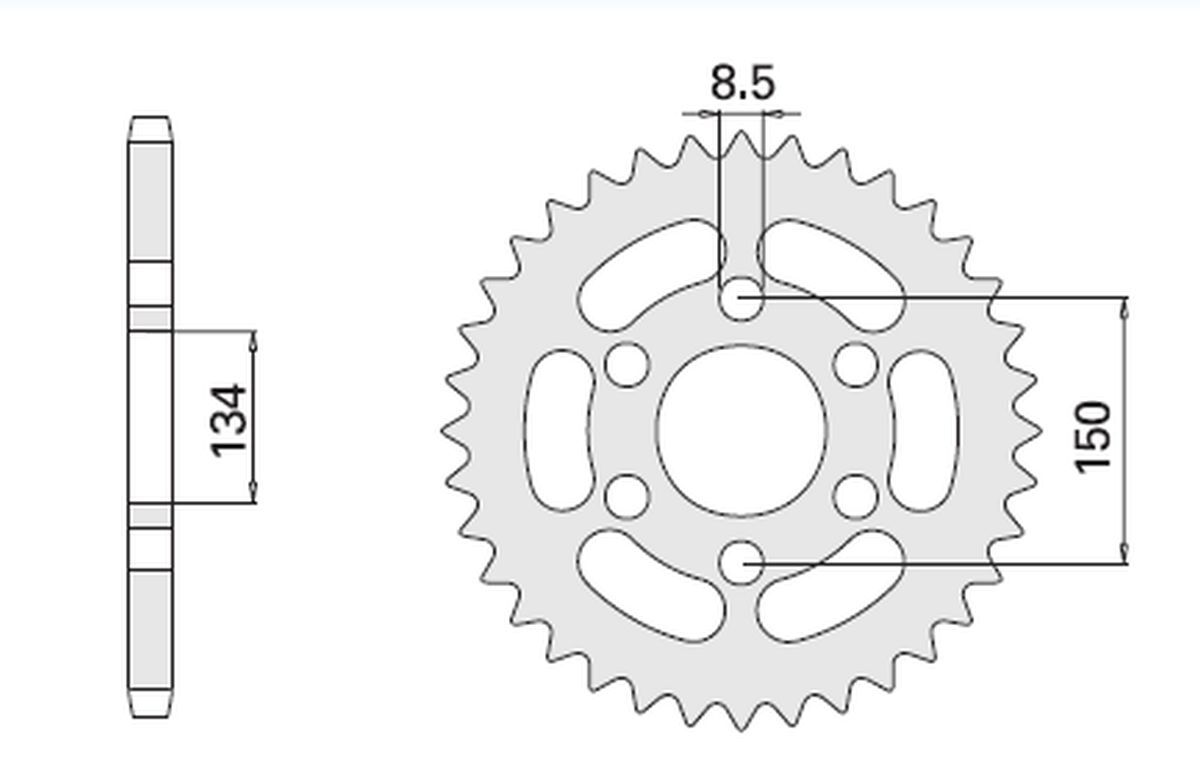Pignon arrière CHT 463 46 de haute précision pour Kawasaki KMX 125