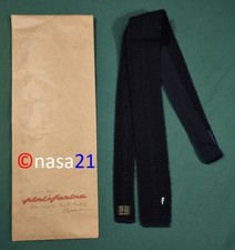 necktie, men’s, silk, black knit, Pininfarina “f” logo, vintage 1970s
