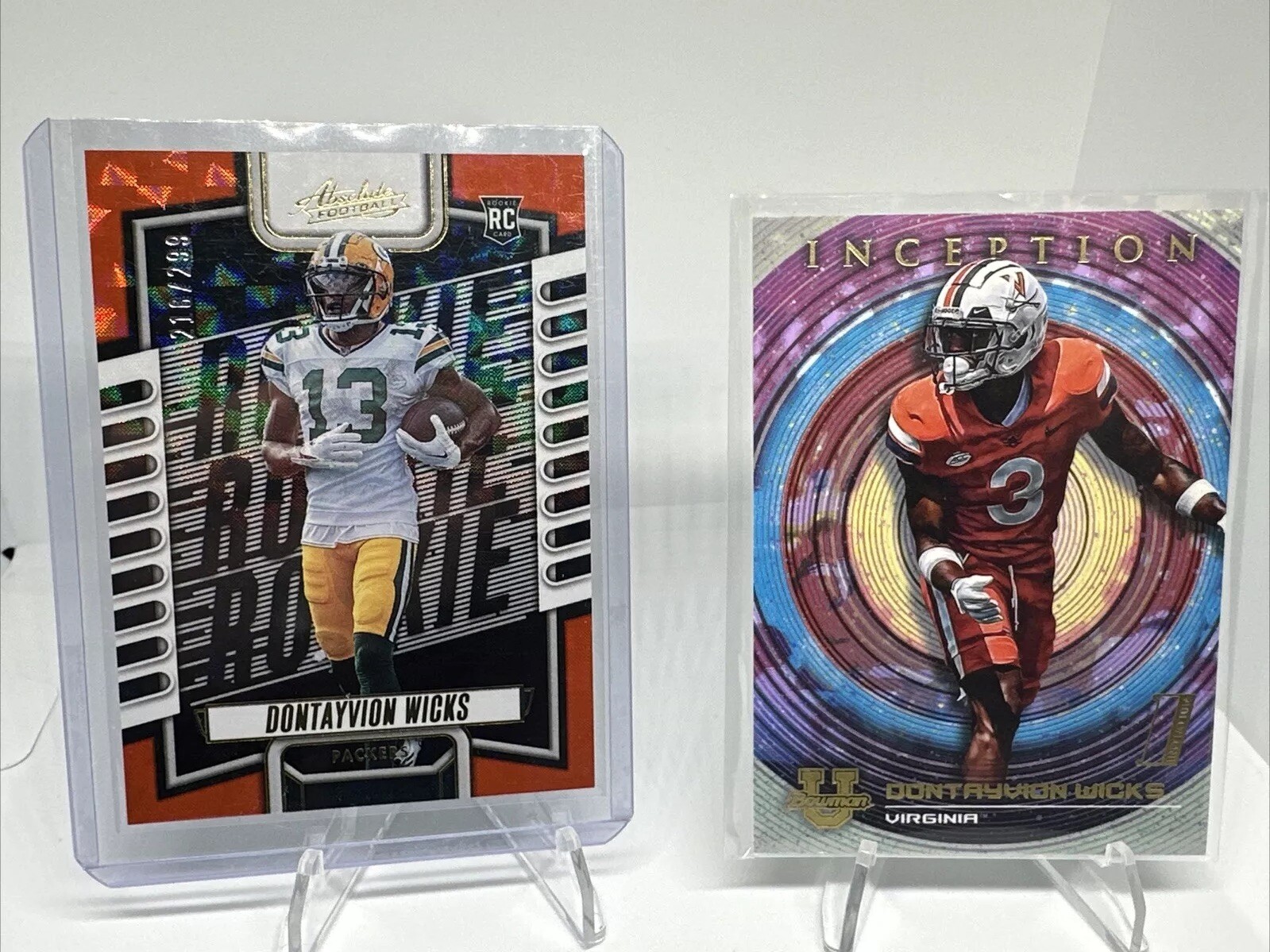 Dontayvion Wicks #199 2023 Absolute Orange Mosaic /299 Rookie & Inception #41