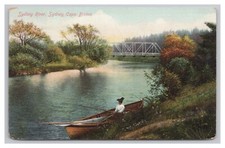 1910 Private Postcard Breton Nova Scotia Canada Women In Row Boat  Sydney River