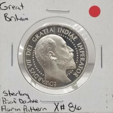 1902 Great Britain Silver 1 Double Florin "Edward VII" X# 86 Mintage Only 750!!