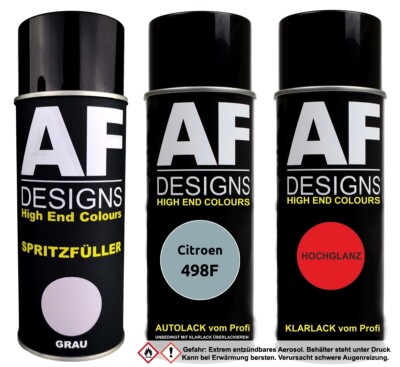 Spritzfüller Set für Citroen 498F Bleu Cascade Metallic  Klarlack Spraydose