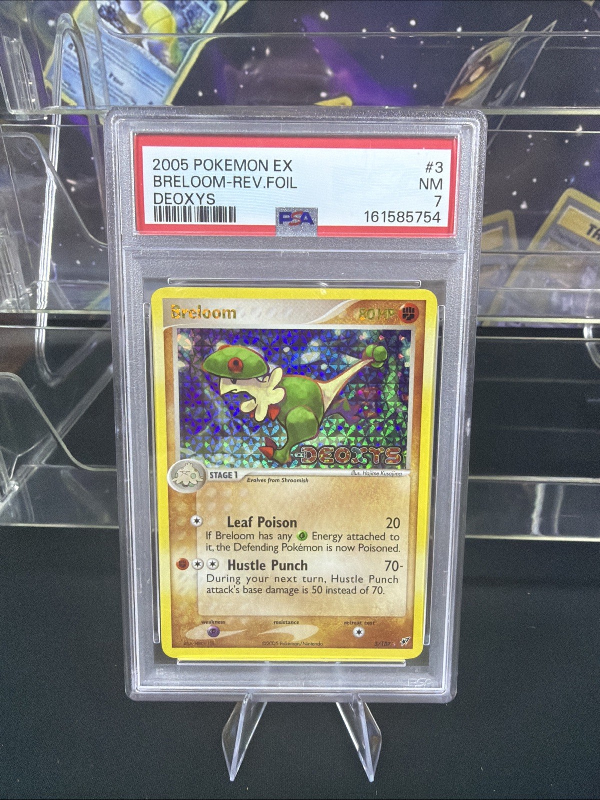 Pokemon Breloom Reverse Holo EX Deoxys Stamp 3/107 PSA 7