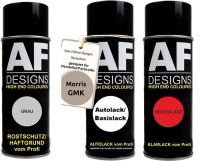 Spraydose Set für Morris GMK White Gold Metallic Autolack Klarlack Grundierung S