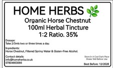 Organic Horse Chestnut Tincture 100ml. 1:2 Ratio. High Strength Herbal