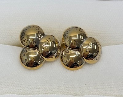LOUIS VUITTON Cufflinks Cuff Buttons GP Gold Auth Used From Japan
