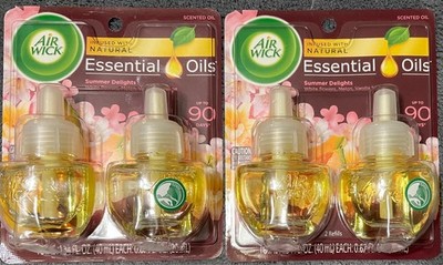 4 Count Air Wick Scented Oil Refills - Summer Delights - Flowers Melon Vanilla