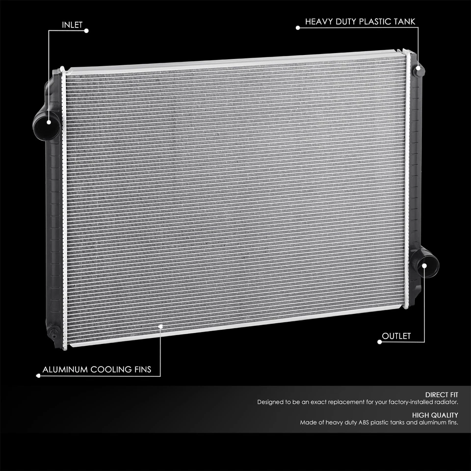 Radiador de aluminio de 2 filas para 1990-2002 International 4600UH/5000/8100/9800 SBA Foto 2 de 4
