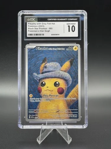 2023 BLACK STAR PROMO POKEMON X VAN GOGH #085 PIKACHU WITH GREY FELT HAT CGC 10